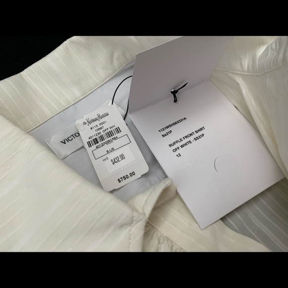 Victoria Beckham, Ruffle Front Button Down Shirt - Picture 7 of 12